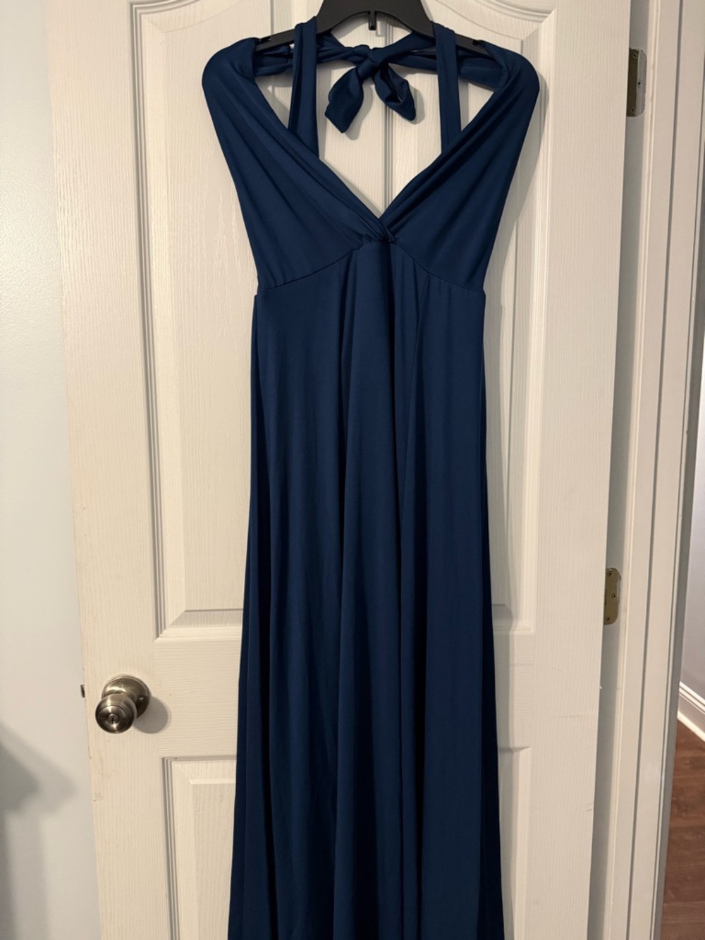 Navy Blue Convertible Halter Maxi Dress